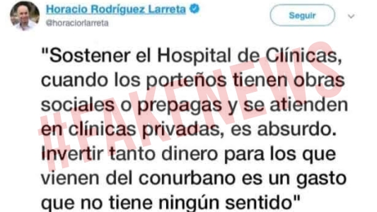 #FakeNews: Un supuesto tweet de Rodríguez Larreta